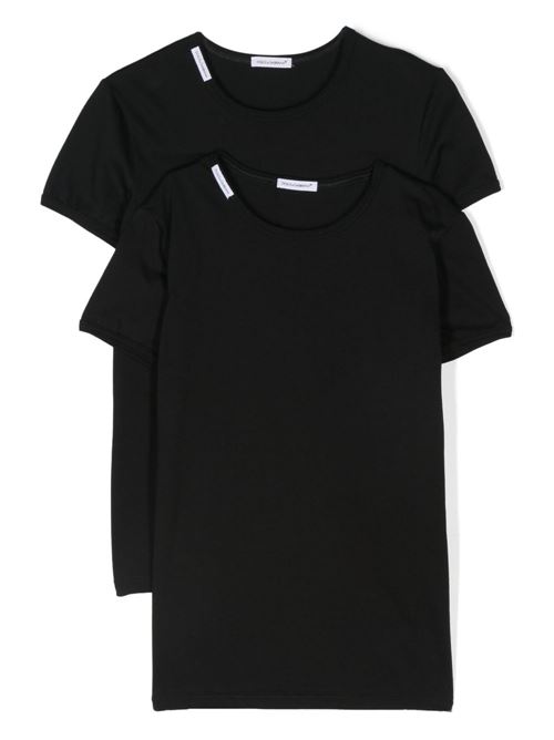 T-shirt intimo bambino Dolce e Gabbana bipack nero Dolce & Gabbana Kids | L4J703ON00HN0000